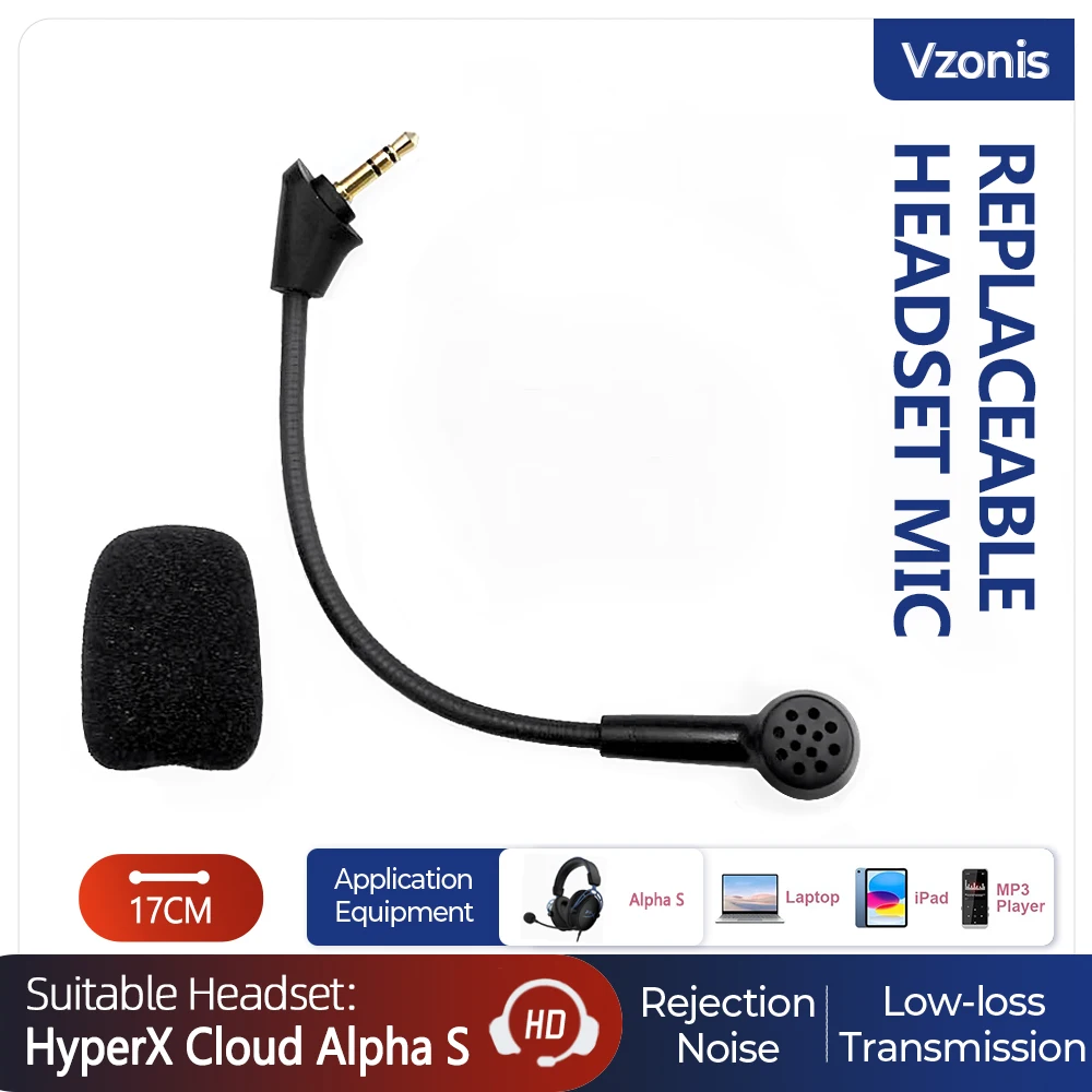 Replacement Game Mic 3.5mm Microphone for Kingston HyperX Cloud Alpha /Alpha S Cloud9 C9 Edition Gaming Headsets Headphones Replacement Game Mic 3.5mm Microphone for Kingston HyperX Cloud Alpha /Alpha S Cloud9 C9 Edition Gaming Headsets Headphones