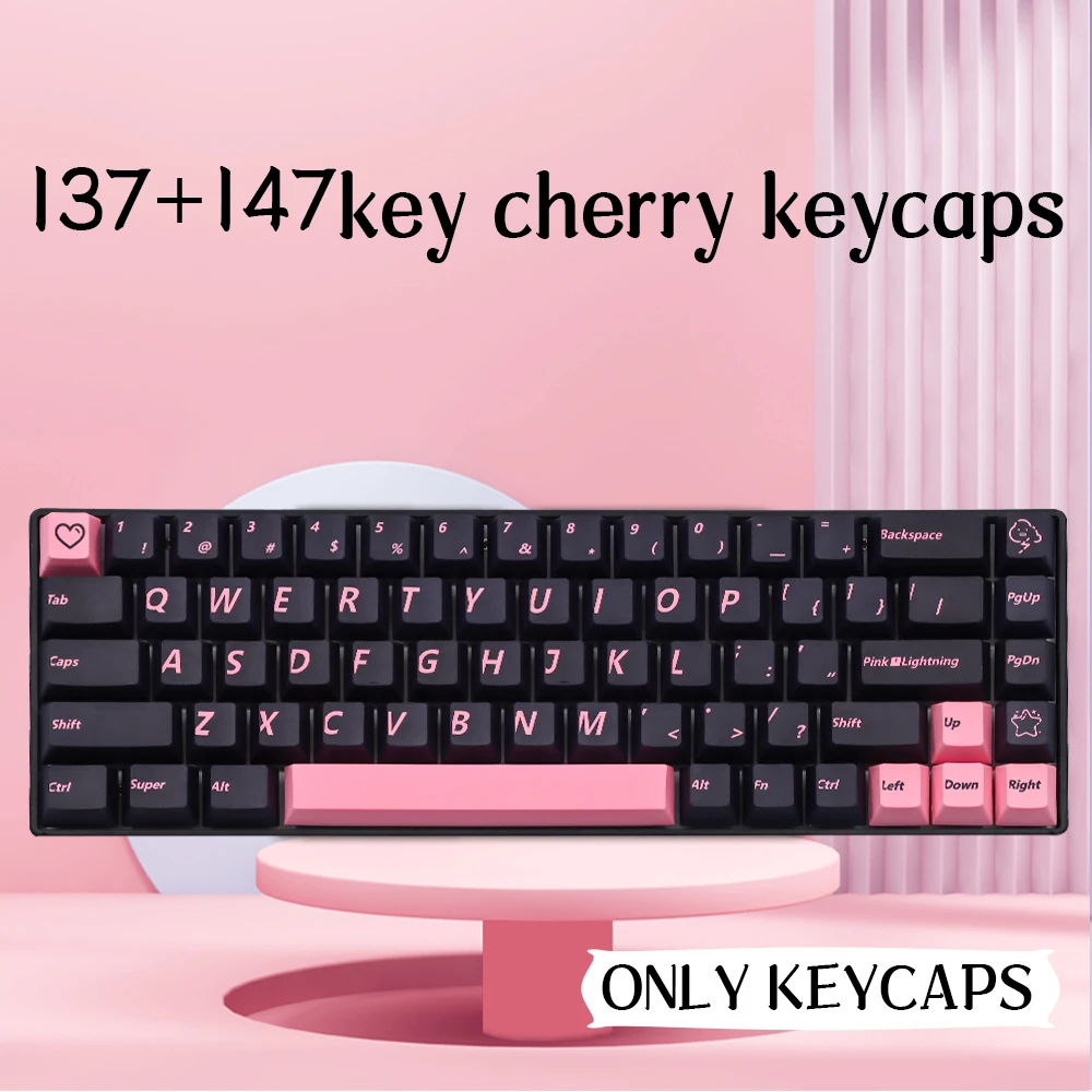 

137/147 keys TomatoCaps Pink Lightning Keycaps Cherry Profile keycap Set For Cherry MX 61 64 68 84 75 87 100 104 108 Keyboard