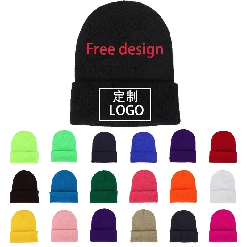 

Однотонная вязаная шапка «сделай сам» с индивидуальным дизайном и логотипом на осень и зиму шапка с черепом мужские и женские вязаные шапки