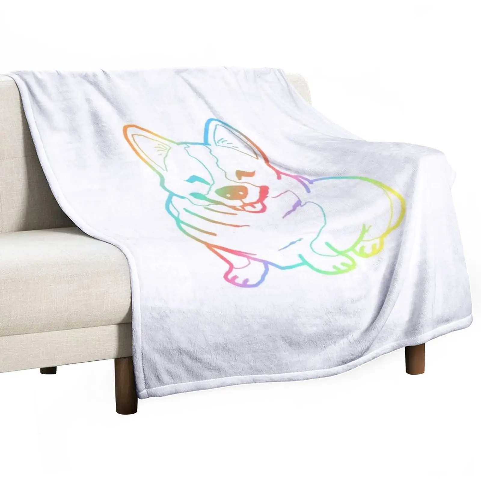 

Holographic fat corgi magnet Throw Blanket Luxury Brand Blanket anime Decorative Sofa Blankets