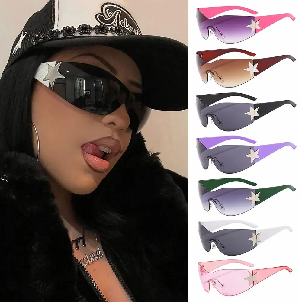 Women Punk One Piece Sunglasses Goggle New Y2k Luxury Brand Sun Glasses 2000's Shades Eyewear UV400 Star Decoration Glasses
Women Punk One Piece Sunglasses Goggle New Y2k Luxury Brand Sun Glasses 2000's Shades Eyewear UV400 Star Decoration Glasses