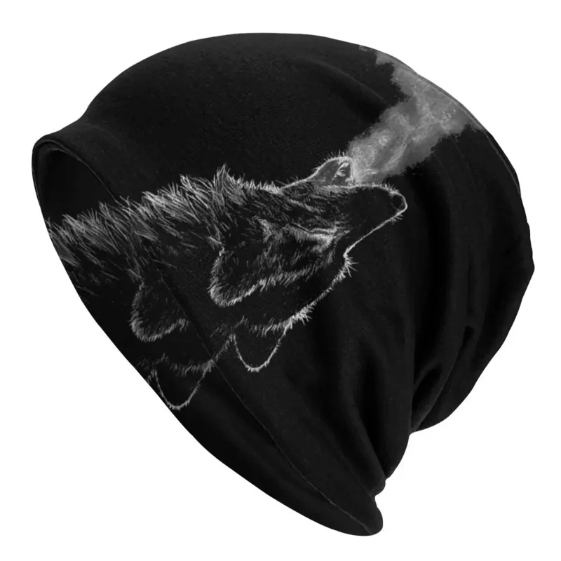 

Black 3D Wolf Beanie Bonnet Knitting Hats Men Women Hop Unisex Animal Warm Winter Skullies Beanies Cap for Ski