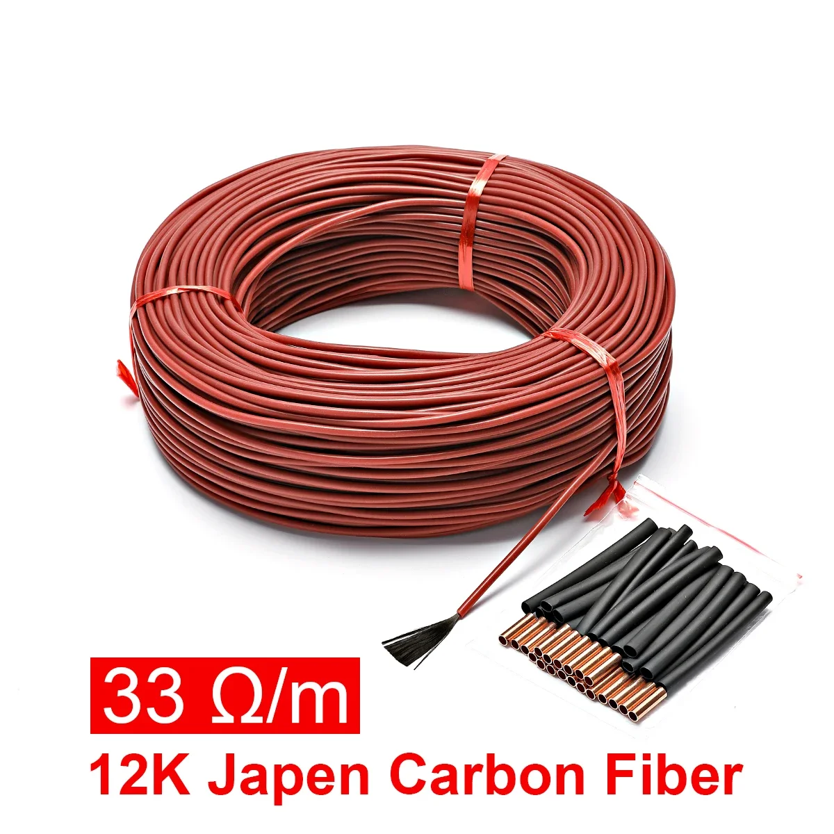 5Meters 33 Ohm/m 3 mm Upgrade Silicone rubber Jacket Carbon Fiber 12K Heating wire warm floor cable
5Meters 33 Ohm/m 3 mm Upgrade Silicone rubber Jacket Carbon Fiber 12K Heating wire warm floor cable