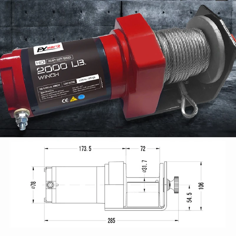 2000lb Electric Winch 12V with 10MWire Winch Rope ATV/UTV Off-Road Waterproof Steel Cable Winch for ATV UTV Towing Trailer Winch
2000lb Electric Winch 12V with 10MWire Winch Rope ATV/UTV Off-Road Waterproof Steel Cable Winch for ATV UTV Towing Trailer Winch