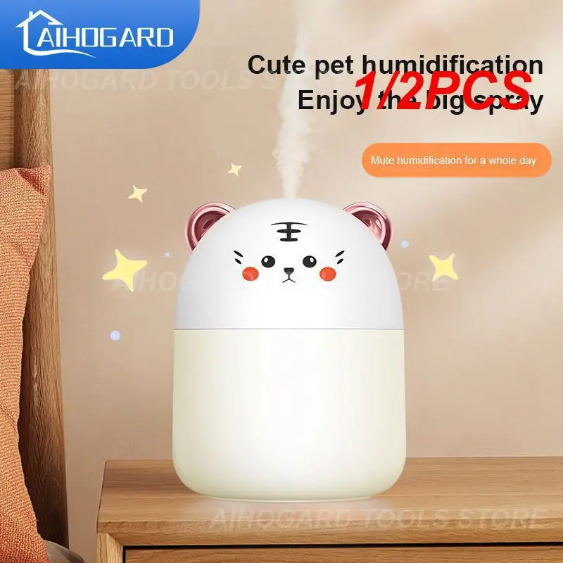 

1/2PCS New Desktop Humidifier With Colorful Atmosphere Light 250ml Capacity Cool Mist Diffuser Home Bedroom Humidifier