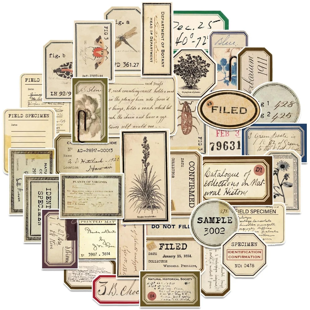 35/70pcs Vintage Label Stickers, Retro Tag Sticker Pack for Journal, Scrapbook, Album, Notebook, Laptop, Water Bottle DIY Decor
35/70pcs Vintage Label Stickers, Retro Tag Sticker Pack for Journal, Scrapbook, Album, Notebook, Laptop, Water Bottle DIY Decor