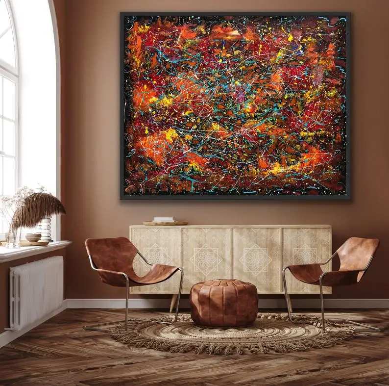 Jackson Pollock Style painting, Abstract oil and acrylic painting, Pollock style wall art, oil painting onabstract oil abstract
Jackson Pollock Style painting, Abstract oil and acrylic painting, Pollock style wall art, oil painting onabstract oil abstract
