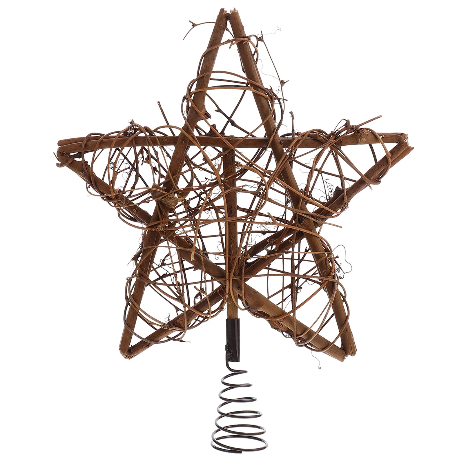 Christmas Rattan Star Treetop with Spring Support Xmas Tree Topper Decoration Simulated wreath for home decor 
Christmas Rattan Star Treetop with Spring Support Xmas Tree Topper Decoration Simulated wreath for home decor