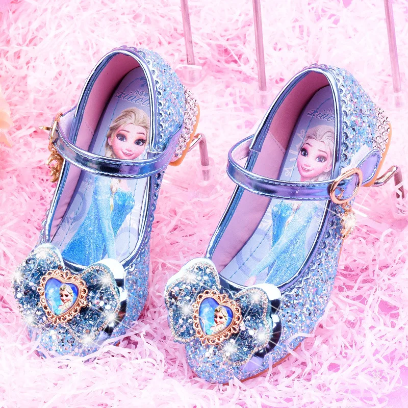 

Summer Girls Sandals Frozen 2 Elsa Princess Shoes Little Girls Crystal Shoes Children High Heels Catwalk Show Party Shoes