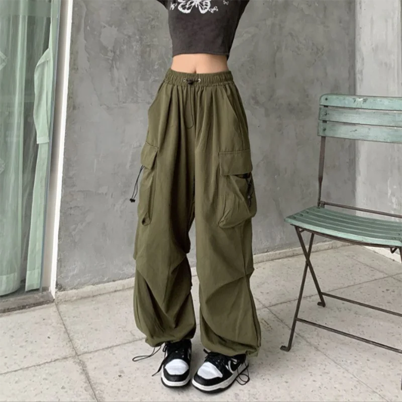 

Y2k Women Streetwear Techwear Cargo Korean Harajuku Baggy Parachute Pants For Men Sweatpants Wide Leg Joggers Trousers Clothes