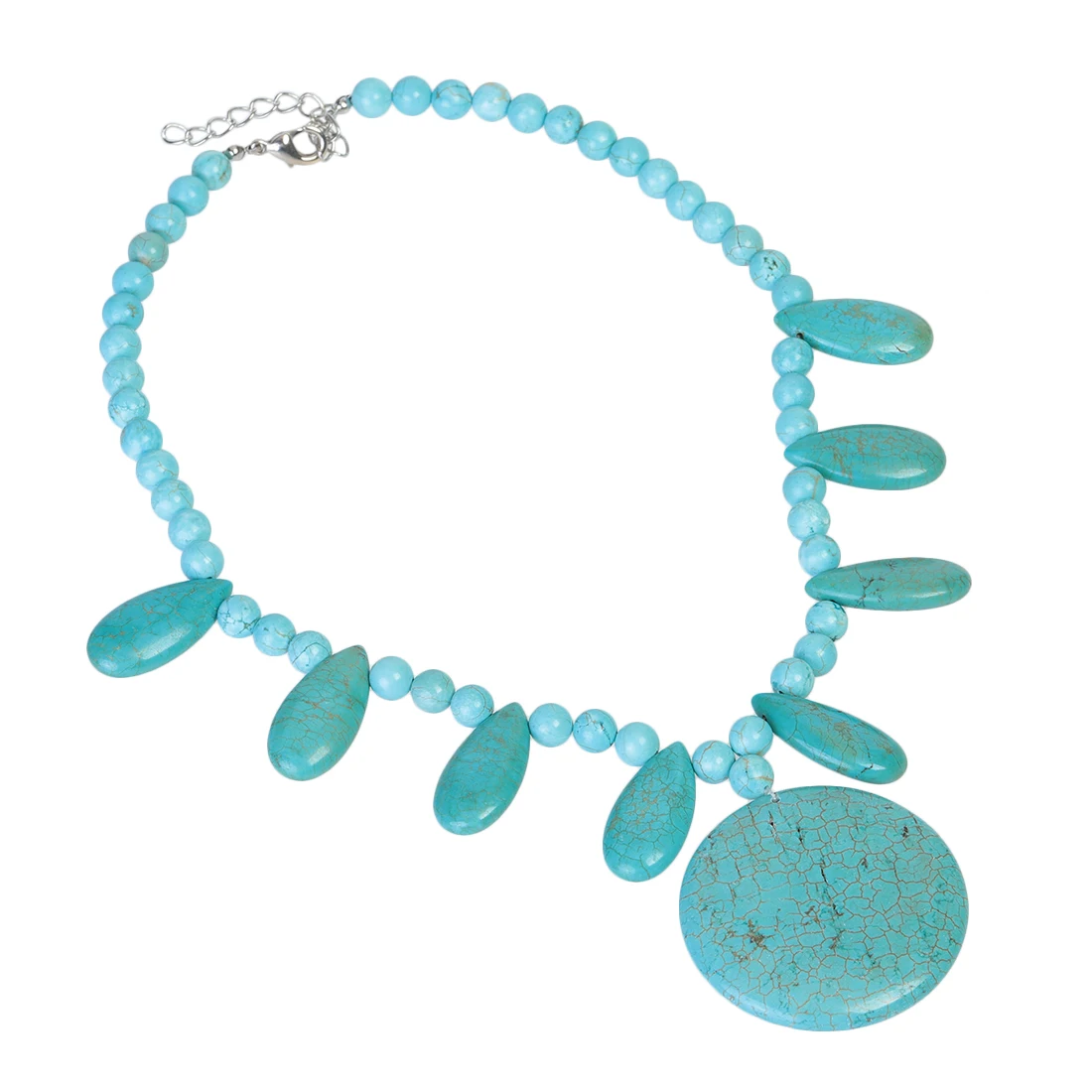 TUMBEELLUWA Vintage Reiki Green Howlite Turquoise Stone Beads Necklace For Women Men Bohemian Jewelry
TUMBEELLUWA Vintage Reiki Green Howlite Turquoise Stone Beads Necklace For Women Men Bohemian Jewelry
