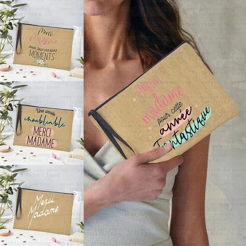 Merci Madame Print Pencil Bag Large Capacity School Stationery Supplies Storage Bags Travel Make Up Bag Year-end Gift for Madame
Merci Madame Print Pencil Bag Large Capacity School Stationery Supplies Storage Bags Travel Make Up Bag Year-end Gift for Madame
