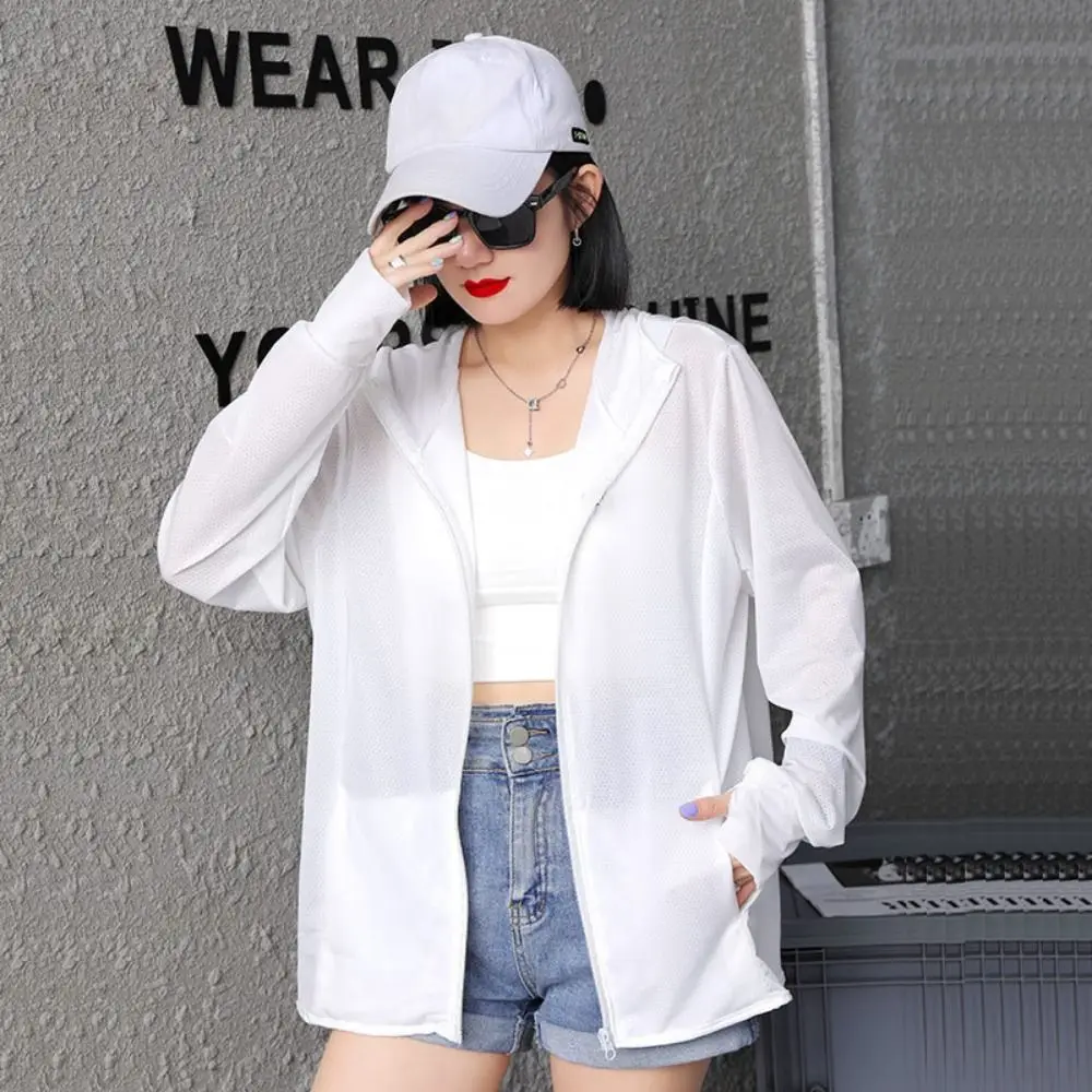 Solid Color Women Sunscreen Hoodie Summer Long-sleeved Ice Silk UV Protection Shirt Thin Breathable Thin Jacket Women
Solid Color Women Sunscreen Hoodie Summer Long-sleeved Ice Silk UV Protection Shirt Thin Breathable Thin Jacket Women
