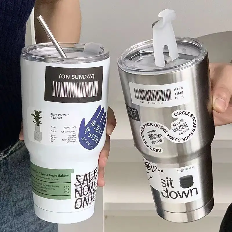 900ml Stainless Steel Water Bottle Large Capacity Vacuum Flasks Insulation Thermos Cup with Straw Mug Car Cold Drinking Cups
900ml Stainless Steel Water Bottle Large Capacity Vacuum Flasks Insulation Thermos Cup with Straw Mug Car Cold Drinking Cups