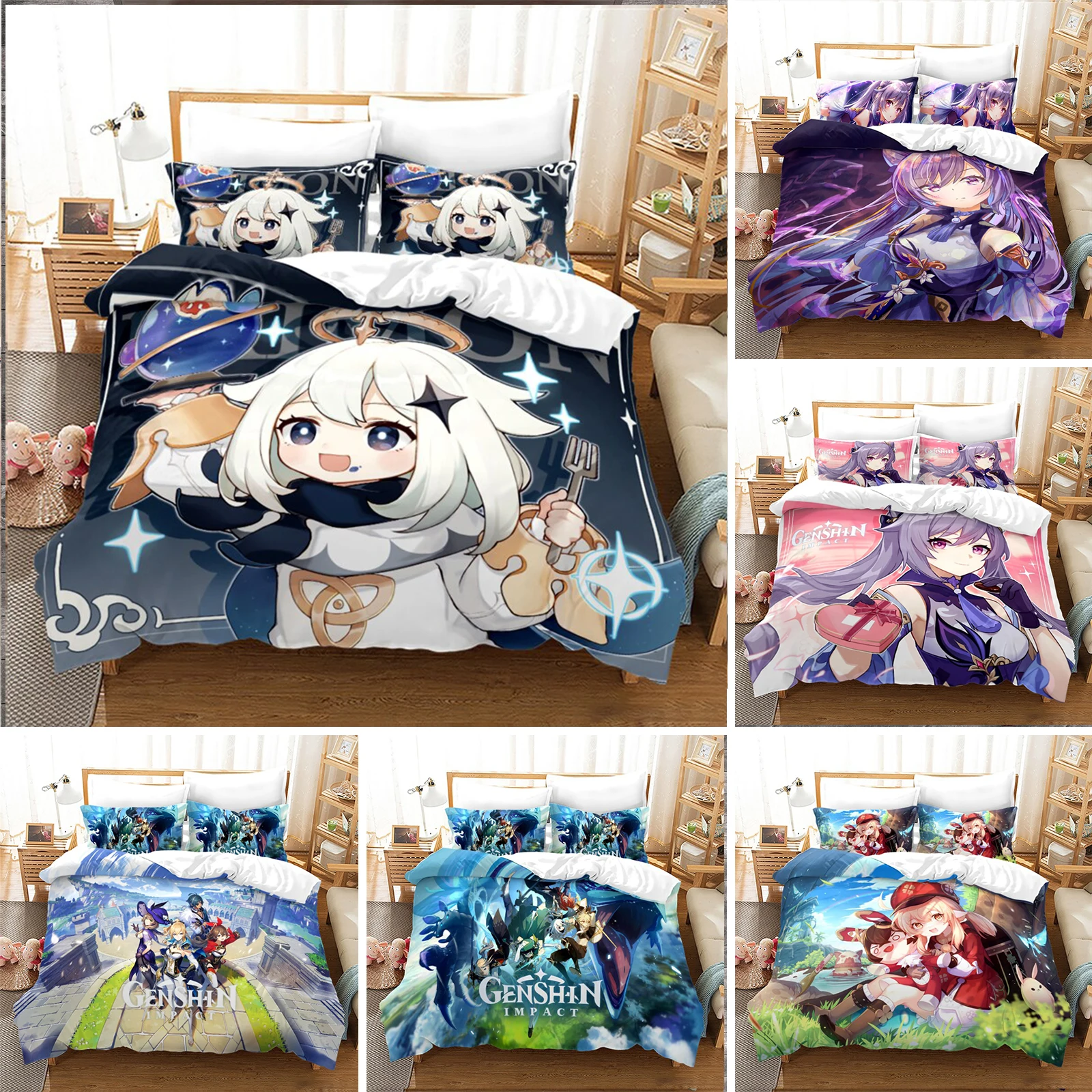 Anime Genshin Impact Paimon Bedding Set Duvet Cover Bedroom Comforter Covers Single Twin King Size Quilt Cover Home Textile
Anime Genshin Impact Paimon Bedding Set Duvet Cover Bedroom Comforter Covers Single Twin King Size Quilt Cover Home Textile