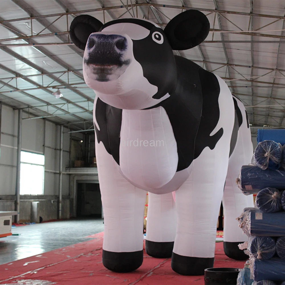 

Made In China 4/6/8 M long Giant Inflatable Dairy Cow Inflatable Milk Cow Cattle bull with blower For Farm Promotion Advertising