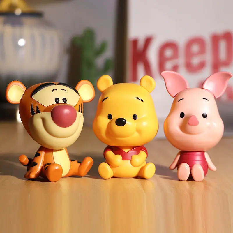 

Hot 3pcs Disney Winnie the Pooh Anime Twister Modelling Character Hand Puppets PVC Series Model Toys Holiday Gifts HEROCROSS