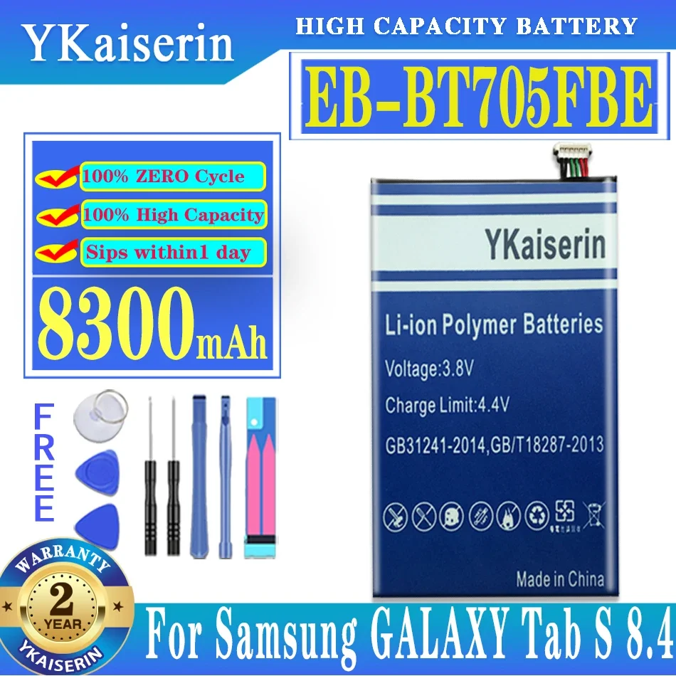 Tablet Battery EB-BT705FBC EB-BT705FBE For Samsung GALAXY Tab S 8.4 SM-T700 SM-T705 T705 Battery 8300mAh
Tablet Battery EB-BT705FBC EB-BT705FBE For Samsung GALAXY Tab S 8.4 SM-T700 SM-T705 T705 Battery 8300mAh