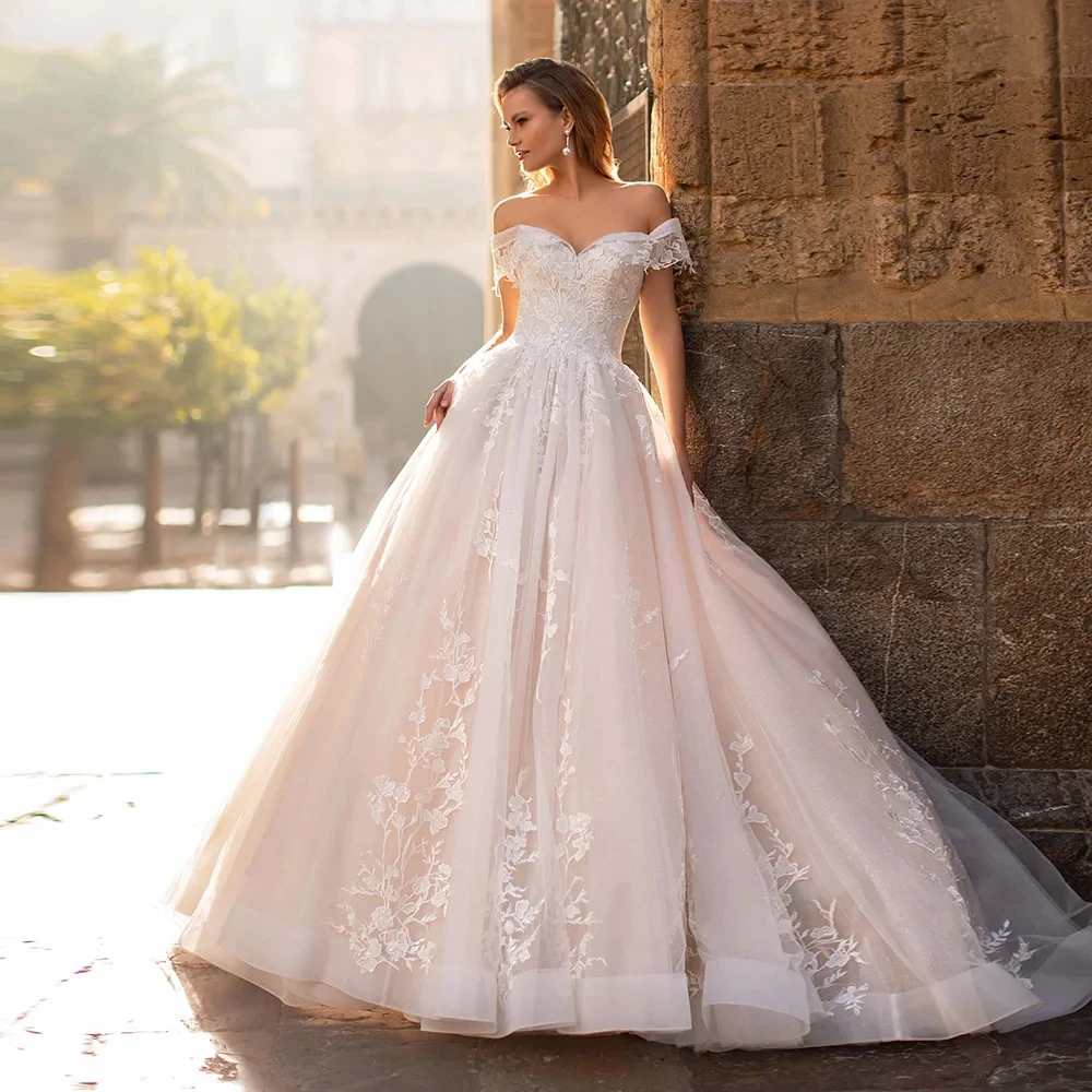 Off the Shoulder Ball Gown Wedding Dress Sweetheart Neck Trouwjurk Lace Up Back Robe De Mariee Luxury Vestidos De Novia
Off the Shoulder Ball Gown Wedding Dress Sweetheart Neck Trouwjurk Lace Up Back Robe De Mariee Luxury Vestidos De Novia