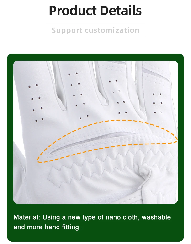 Golf Gloves Men's Glove Left/Right Hand Soft white Dark Grey 2 color particles Breathable Namib Swing Putting Training Gloves Golf Gloves Men's Glove Left/Right Hand Soft white Dark Grey 2 color particles Breathable Namib Swing Putting Training Gloves