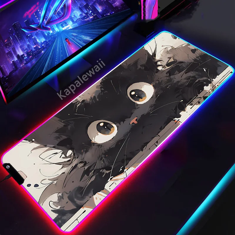 RGB Cat Large Gamer Mouse Pad Gaming Mousepad LED Backlight Mousemat Locking Edge Mouse Mat Game Speed Accessories Keyboard Pads
RGB Cat Large Gamer Mouse Pad Gaming Mousepad LED Backlight Mousemat Locking Edge Mouse Mat Game Speed Accessories Keyboard Pads