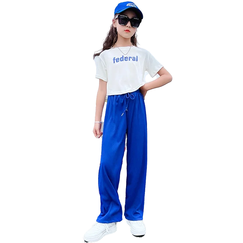 Girls Clothing Set Fashion Letter Sleeve Print Tops Thin Pleated Pants Two Piece Kids Clothes Summer New Girls Boutique Outfits
Girls Clothing Set Fashion Letter Sleeve Print Tops Thin Pleated Pants Two Piece Kids Clothes Summer New Girls Boutique Outfits