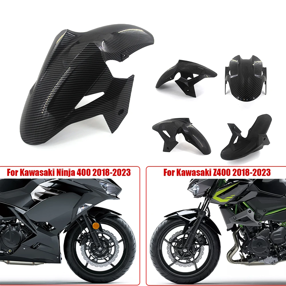 

For Kawasaki Ninja400 Z400 Ninja-400 Z-400 2018-2023 Motorcycle Accessories Front Fender Mudguard Fairings Carbon Fiber