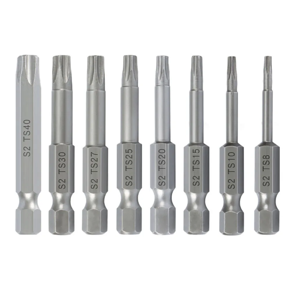 8pcs 50mm Torx Screwdriver Bit Set Magnetic 1/4" Hex Shank Five-Point Star Bore Hole Torx Screw Driver Bits Hand Tools T8-T40
8pcs 50mm Torx Screwdriver Bit Set Magnetic 1/4" Hex Shank Five-Point Star Bore Hole Torx Screw Driver Bits Hand Tools T8-T40