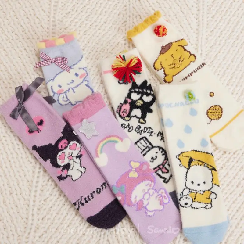 Autumn Winter Sanrios Socks Cartoon Cute Coral Velvet Melody Kuromi Cinnamoroll Warm Ventilate Sweat Absorbing Sleep Floor Socks
Autumn Winter Sanrios Socks Cartoon Cute Coral Velvet Melody Kuromi Cinnamoroll Warm Ventilate Sweat Absorbing Sleep Floor Socks