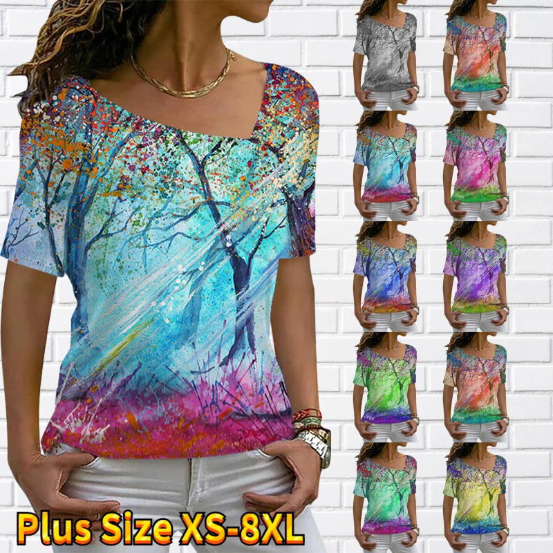 2023 New Design Printing T-Shirt Summer Ladies V-Neck Fashion Top Women's Short Sleeve Casual Pullover Loose T-Shirt XS-8XL
2023 New Design Printing T-Shirt Summer Ladies V-Neck Fashion Top Women's Short Sleeve Casual Pullover Loose T-Shirt XS-8XL