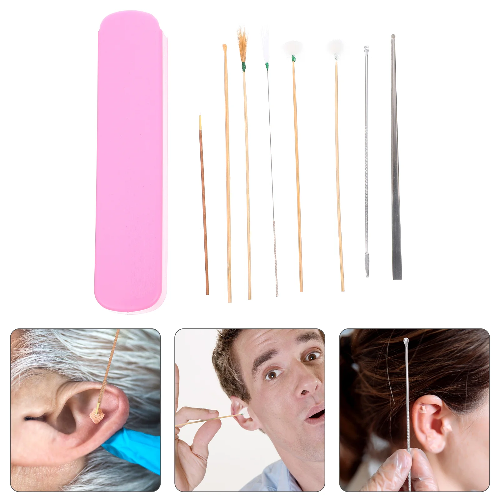 

8 Pcs Ear Picking Tool Earwax Cleaning Tools Removal Kit Spoon Wooden Pickers Durable Spoons