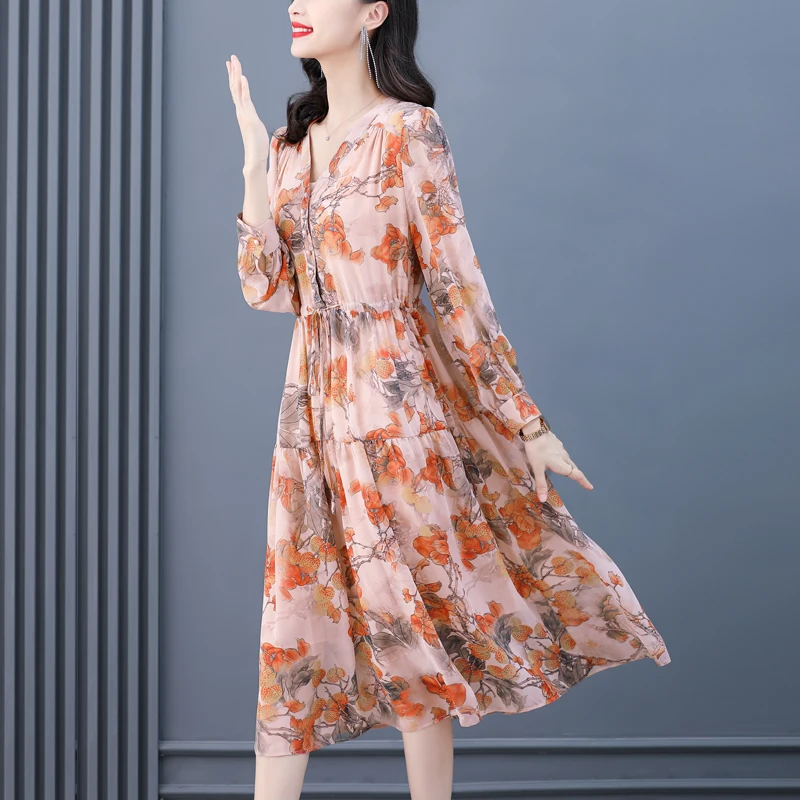 2022 Spring Summer Print Natural Silk Dress Women Elegant Bodycon Party Evening Vestidos Boho Vintage Loose Midi Dresses
2022 Spring Summer Print Natural Silk Dress Women Elegant Bodycon Party Evening Vestidos Boho Vintage Loose Midi Dresses