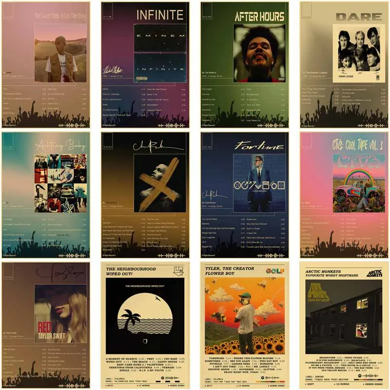 Music Albums Tracklists Retro Posters and Prints, Home Decor, Wall Art Painting, Living Room Vintage Decoration, Poster Pictures
Music Albums Tracklists Retro Posters and Prints, Home Decor, Wall Art Painting, Living Room Vintage Decoration, Poster Pictures