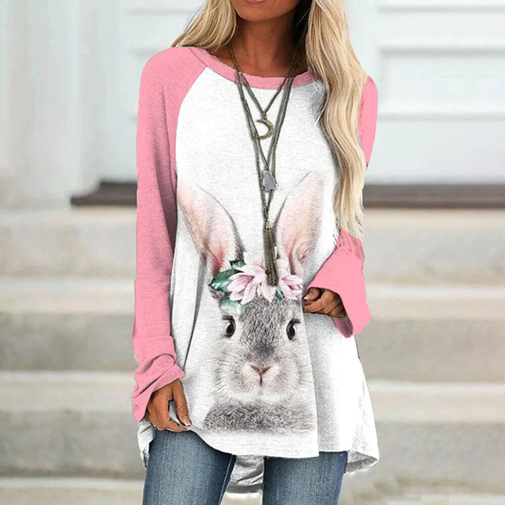 Cute Women's T-Shirts Kawaii Bunny Print Tops New Warm Tees For Girls In Autumn And Winter Oversized O-Neck Women's T-Shirts 5XL
Cute Women's T-Shirts Kawaii Bunny Print Tops New Warm Tees For Girls In Autumn And Winter Oversized O-Neck Women's T-Shirts 5XL