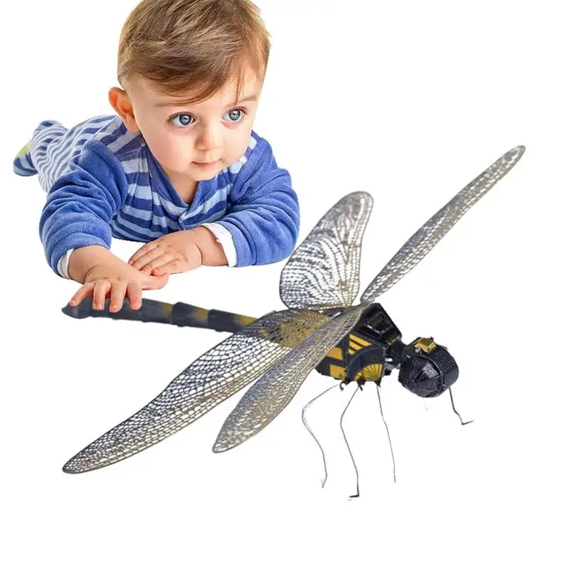 

3D Dragonfly Metal Puzzle DIY 3D Metal Puzzle Insect Assemble Model Dragonfly Scorpion Tarantula Stag Beetle Jigsaw Puzzle Toys