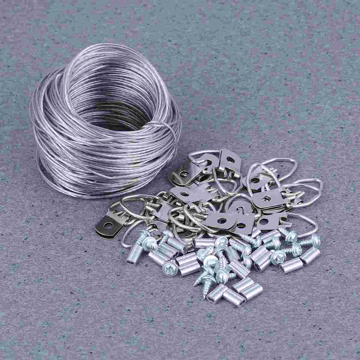 305M Rubberized Wire Rope and 20sets Photo Frame Hanging Hooks Kit Picture Hangers Picture Hanging Wire Set
305M Rubberized Wire Rope and 20sets Photo Frame Hanging Hooks Kit Picture Hangers Picture Hanging Wire Set