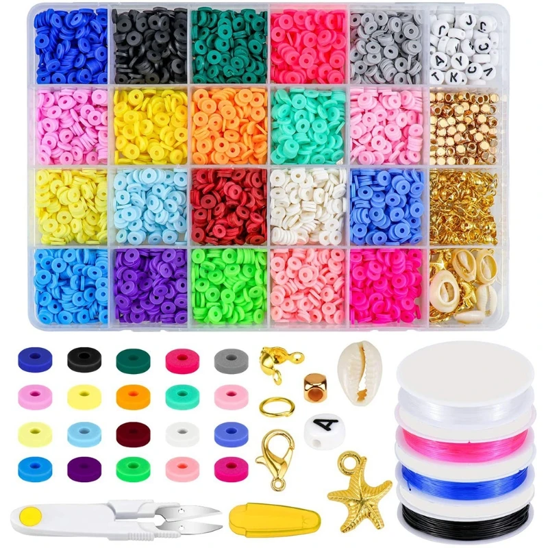 Flat Round Clay Beads for Jewelry Making Necklaces and Bracelets DIY Earring Necklace Craft Set Clay Bead
Flat Round Clay Beads for Jewelry Making Necklaces and Bracelets DIY Earring Necklace Craft Set Clay Bead