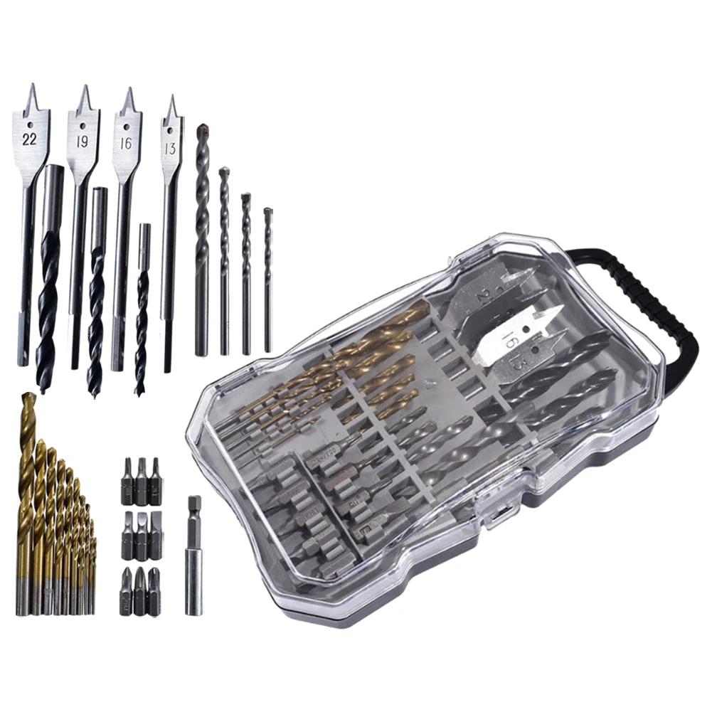 31PCS Electric Flat Drill Bit Woodworking Construction Cross Screwdriver Bit Workshop Equipment Power Tools
31PCS Electric Flat Drill Bit Woodworking Construction Cross Screwdriver Bit Workshop Equipment Power Tools