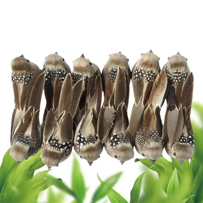 

Artificial Birds 12pcs Sparrow Feather Bird Decorations Artificial Simulation Birds Decorative Fake Birds For Christmas Tree