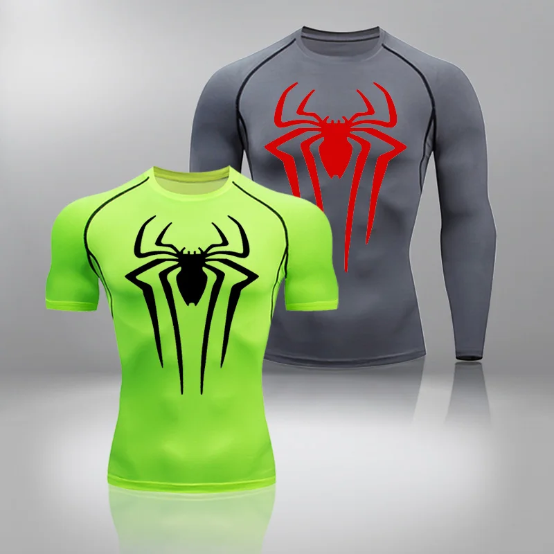

Спортивная футболка для бега, Мужская футболка, короткая футболка для фитнеса, быстросохнущие трико для тренировок в тренажерном зале, компрессионная одежда для ММА