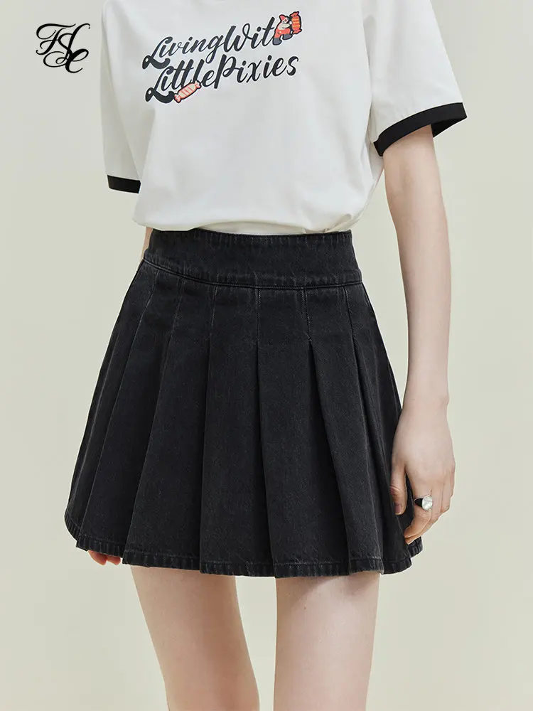 FSLE Black Rock Gray Color Hot Girl Pleated Denim Skirt for Female 2023 Summer New High Waist Vintage Denim Skirt for Women
FSLE Black Rock Gray Color Hot Girl Pleated Denim Skirt for Female 2023 Summer New High Waist Vintage Denim Skirt for Women