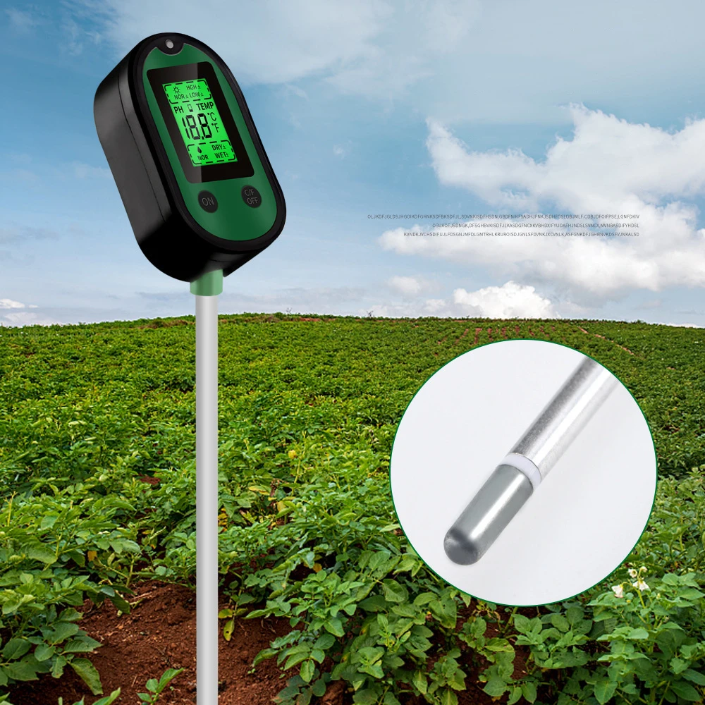 

T50 Soil PH Meter Smart Soil Tester with Voice and Light Alarm Moisture Meter Temp Sunlight Intensity Analysis Soil Acidity