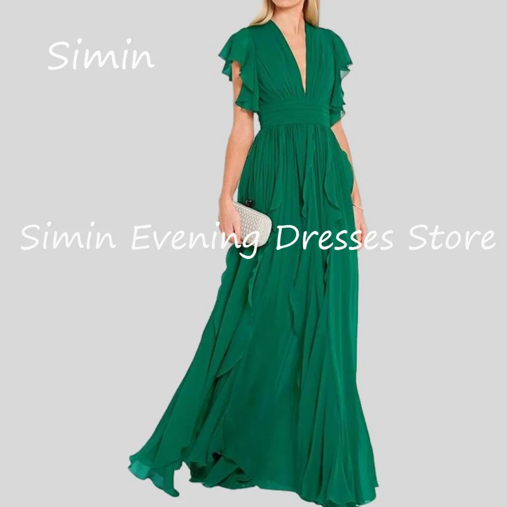 Simin Chiffon A-line V-neck Ruffle Saudi Formal Prom Gown Floor-length Arab Evening Elegant Party dresses for women 2023
Simin Chiffon A-line V-neck Ruffle Saudi Formal Prom Gown Floor-length Arab Evening Elegant Party dresses for women 2023