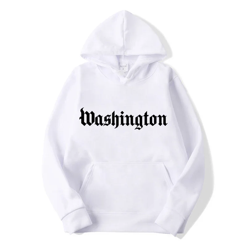 

Washington Letters Printed Hoodies Spring Autumn Long Sleeve Pullover Sweatshirts Casual Daily Outdoors Wear