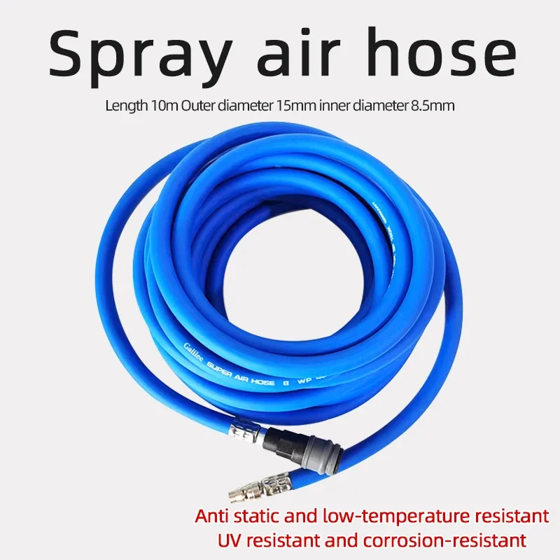 

Air Hose Pneumatic 40 bar 8.5x15 mm 10m For Compressors And Pneumatic Tools With Rapid Fittings Oil-resistant Reinforced