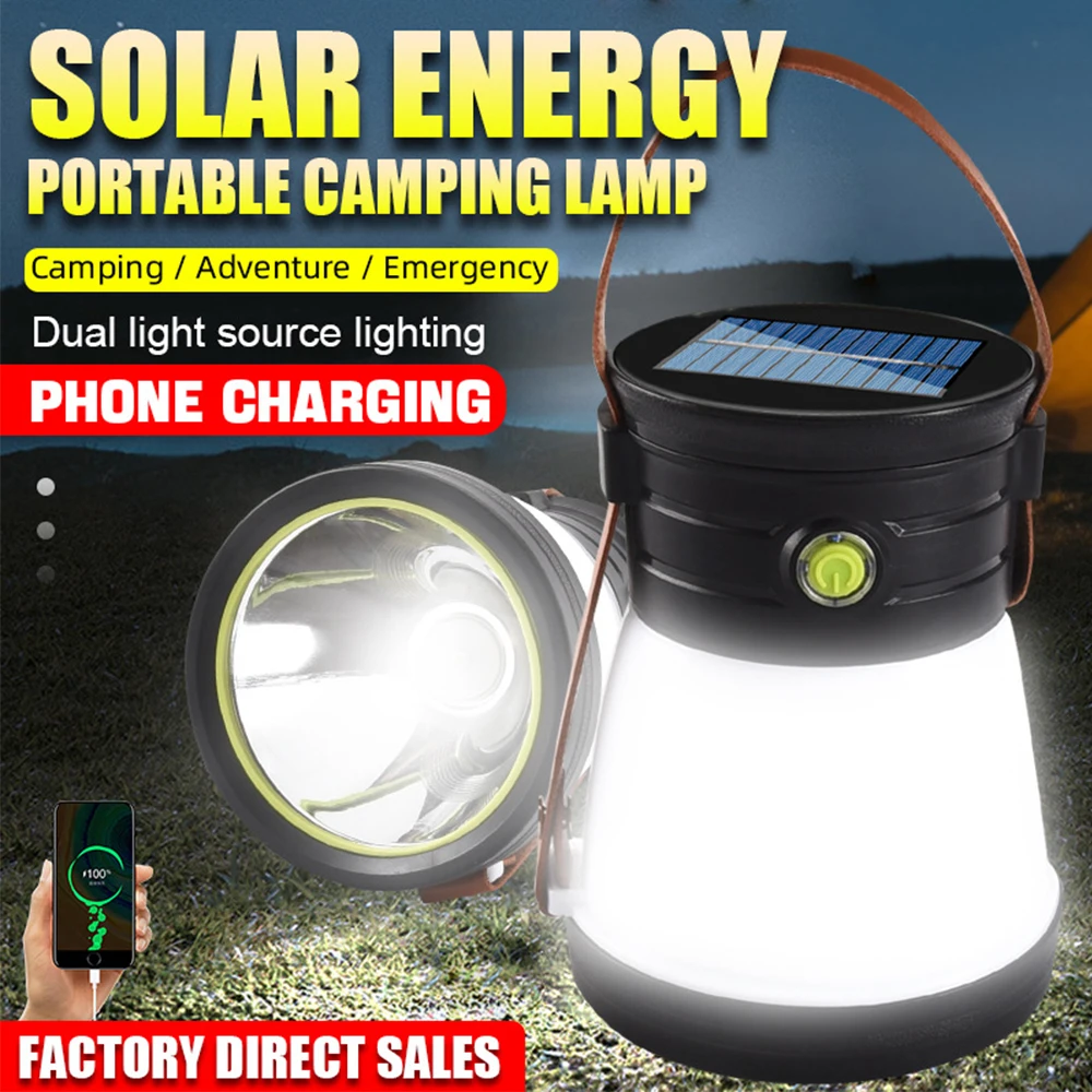 Outdoor Camping Light Tent Light Solar/USB Fast Charging Camping Lantern Portable Lamp Searchlight Waterproof Night Light
Outdoor Camping Light Tent Light Solar/USB Fast Charging Camping Lantern Portable Lamp Searchlight Waterproof Night Light