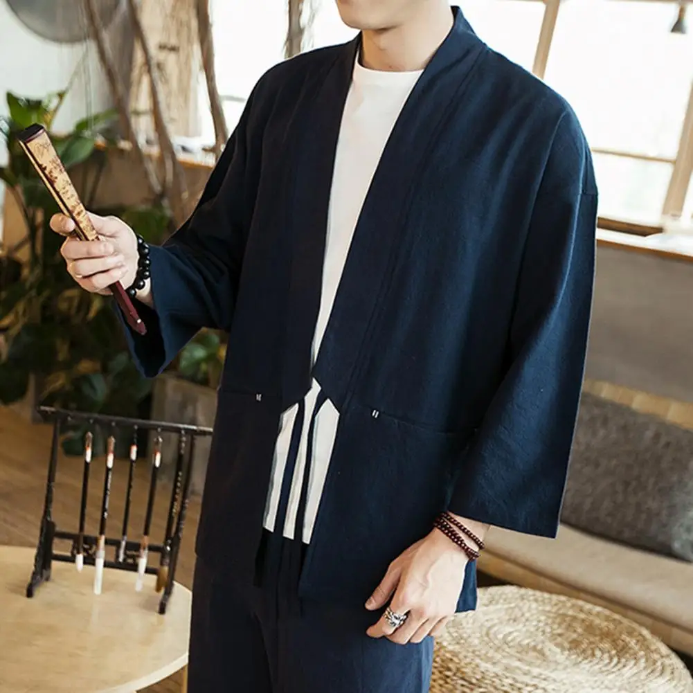 Ethnic Lace-up Coat Vintage-inspired Men's Ethnic Cardigan Stylish Open Front Coat with Lace-up Detailing Long Sleeves Solid
Ethnic Lace-up Coat Vintage-inspired Men's Ethnic Cardigan Stylish Open Front Coat with Lace-up Detailing Long Sleeves Solid