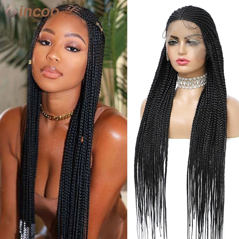 36" Long Synthetic 13X8 Deep Lace Front Wig Cornrow Braids Wig With Baby Hair Knotless Braided Wigs For Black Women Hand-Braided
36" Long Synthetic 13X8 Deep Lace Front Wig Cornrow Braids Wig With Baby Hair Knotless Braided Wigs For Black Women Hand-Braided