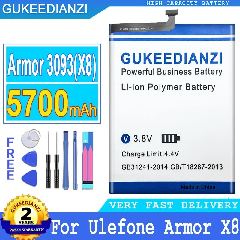 GUKEEDIANZI Battery for Ulefone Armor X8, Replacement Batteries, Big Power Battery, Free Tools, 5700mAh, 3093, X8
GUKEEDIANZI Battery for Ulefone Armor X8, Replacement Batteries, Big Power Battery, Free Tools, 5700mAh, 3093, X8