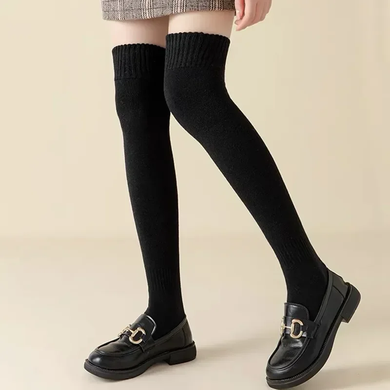 

Warm Winter Girl Cotton Socks Sock Long Blend Terry Thigh Stockings High Thickened Harajuku Fashion Over 3pair/lot Women's Knee